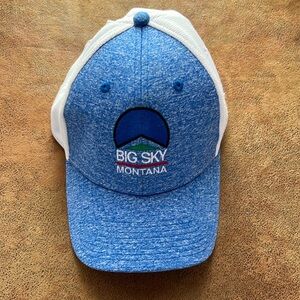 Big Sky Montana ski resort Blue trucker style Hat Cap